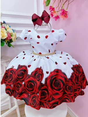 Vestido com shop rosas vermelhas